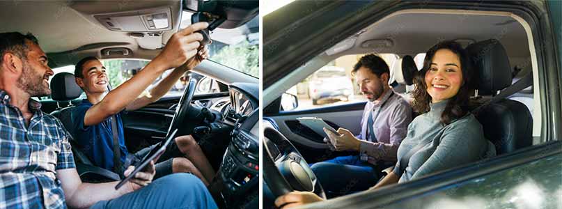 Two teen students during a driving lesson with Easy Method Driving School