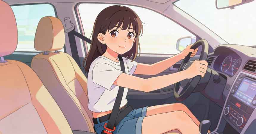 driver wearing seat belt